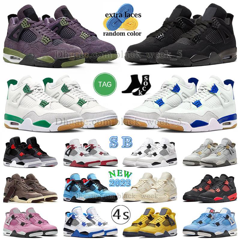 

jorde 4s jumpman 4 basketball shoes for mens womens blackcat sb x pine green seafoam red thunder oreos sail jorden retro millitary black cats canyon purple sneakers, J57 40-47 psgs(1)