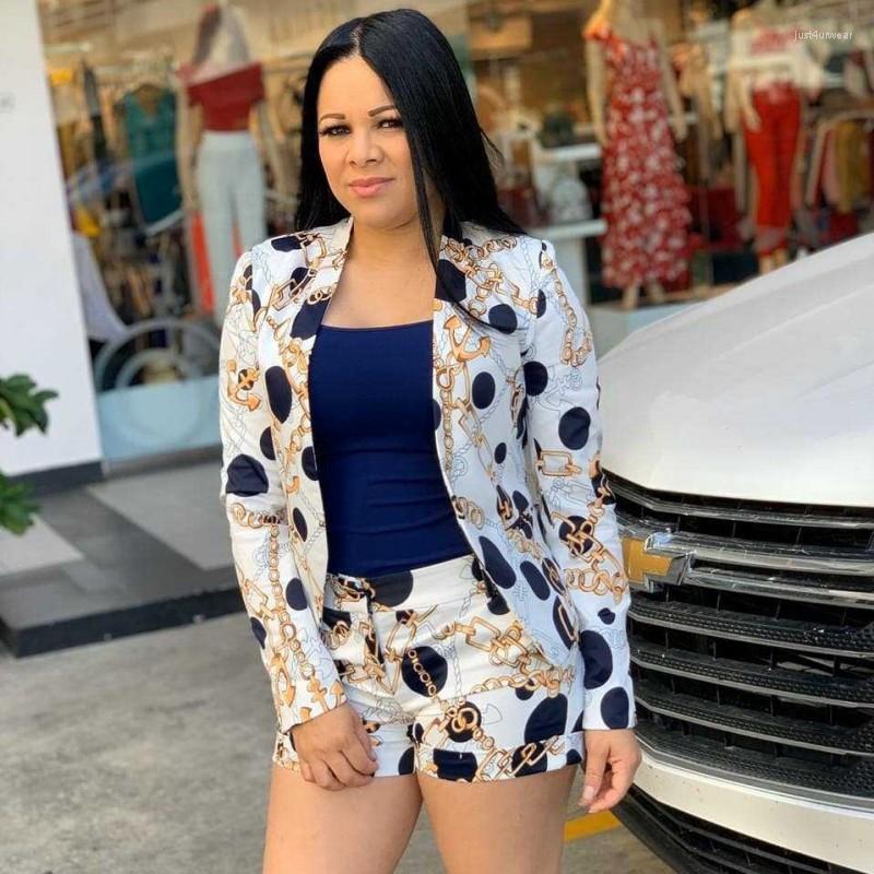 

2 Pieces Set Sexy Autumn Fashion Women Set Female Tops Floral Print Long Sleeve Shirt Elastic Waist Shorts Outfits Suit, White