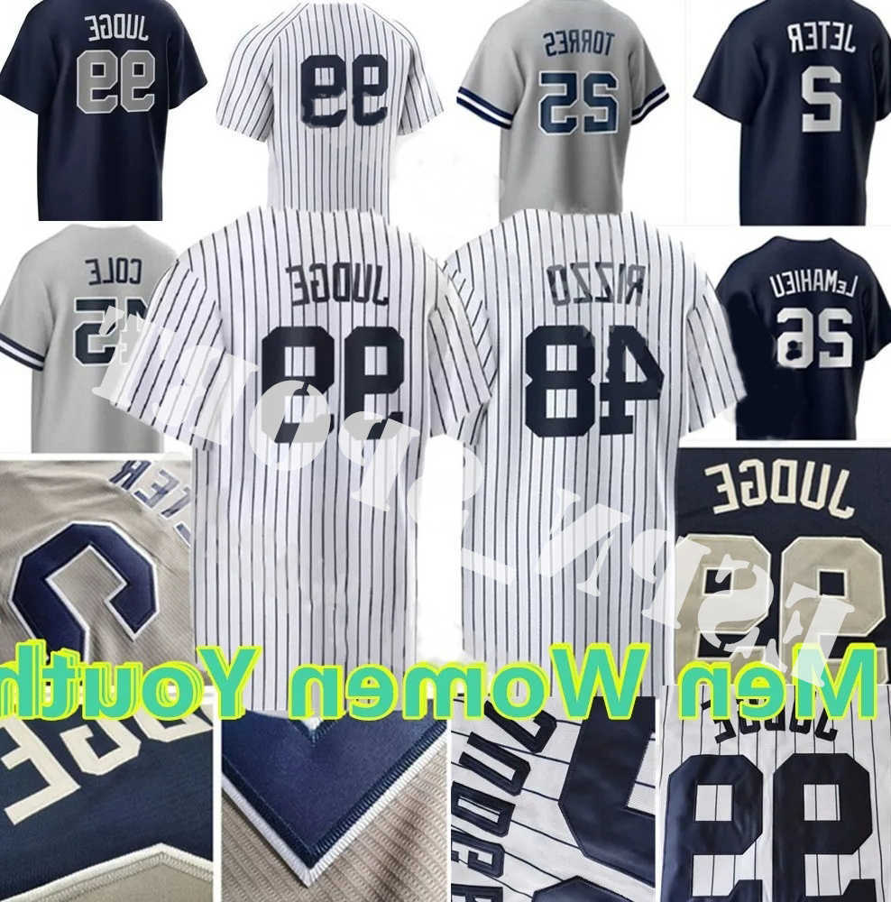 

New Yorks Tees Yankees 99 Aaron Judge Yankee Mens Women Youth Baseball Jersey Gerrit Cole Anthony Rizzo Derek Jeter DJ LeMahieu Josh Donaldson Giancarlo St, Color 1