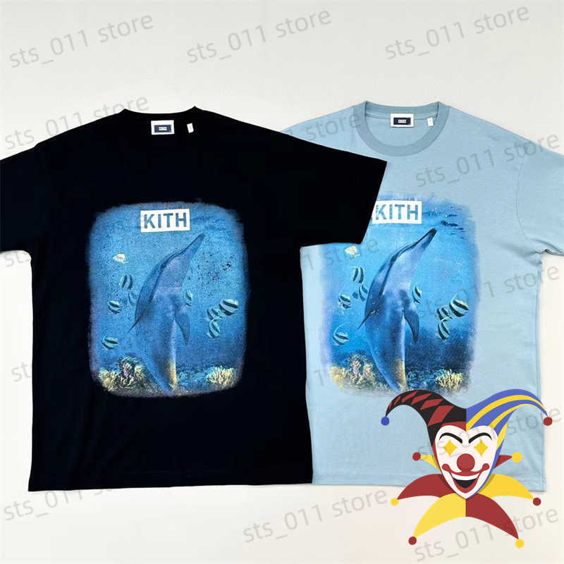 

Men' T-Shirts Dolphin Print KITH T-shirt Men Women 1 1 Best Quality Oversized Short Sleeve Casual T Shirt Tee Tops T230419