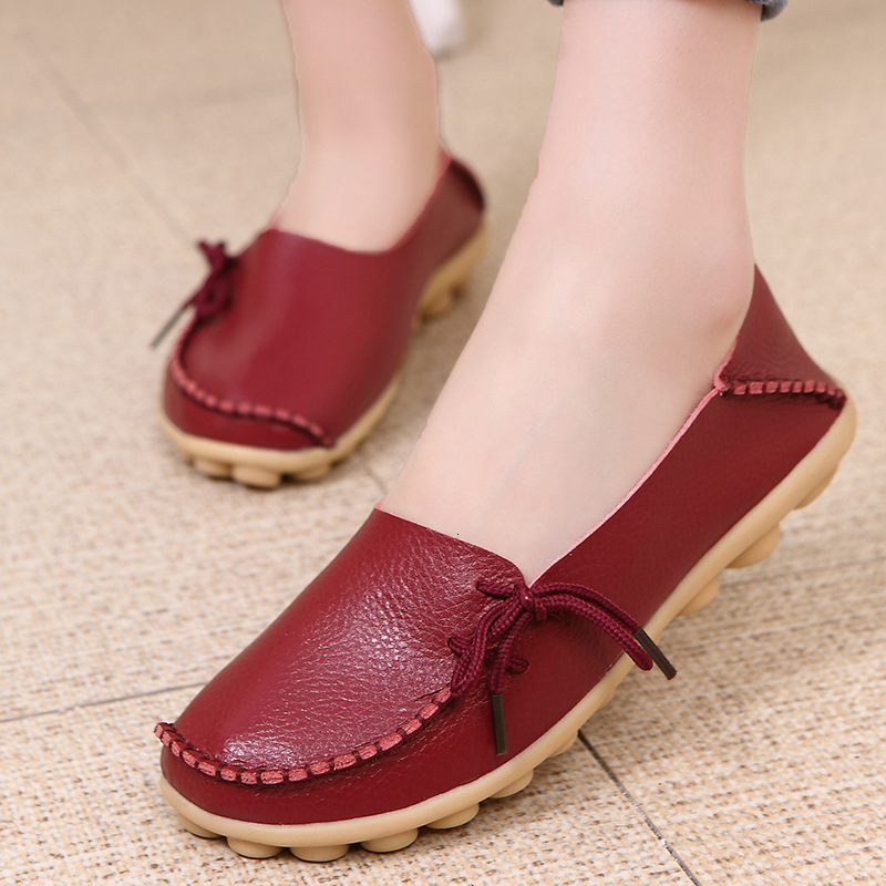

Sandals 23 Women Flats Shoes Summer Sli Genuine Leather 's Shoe Slip On Ballet Moccasins Woman 230419, Kj108