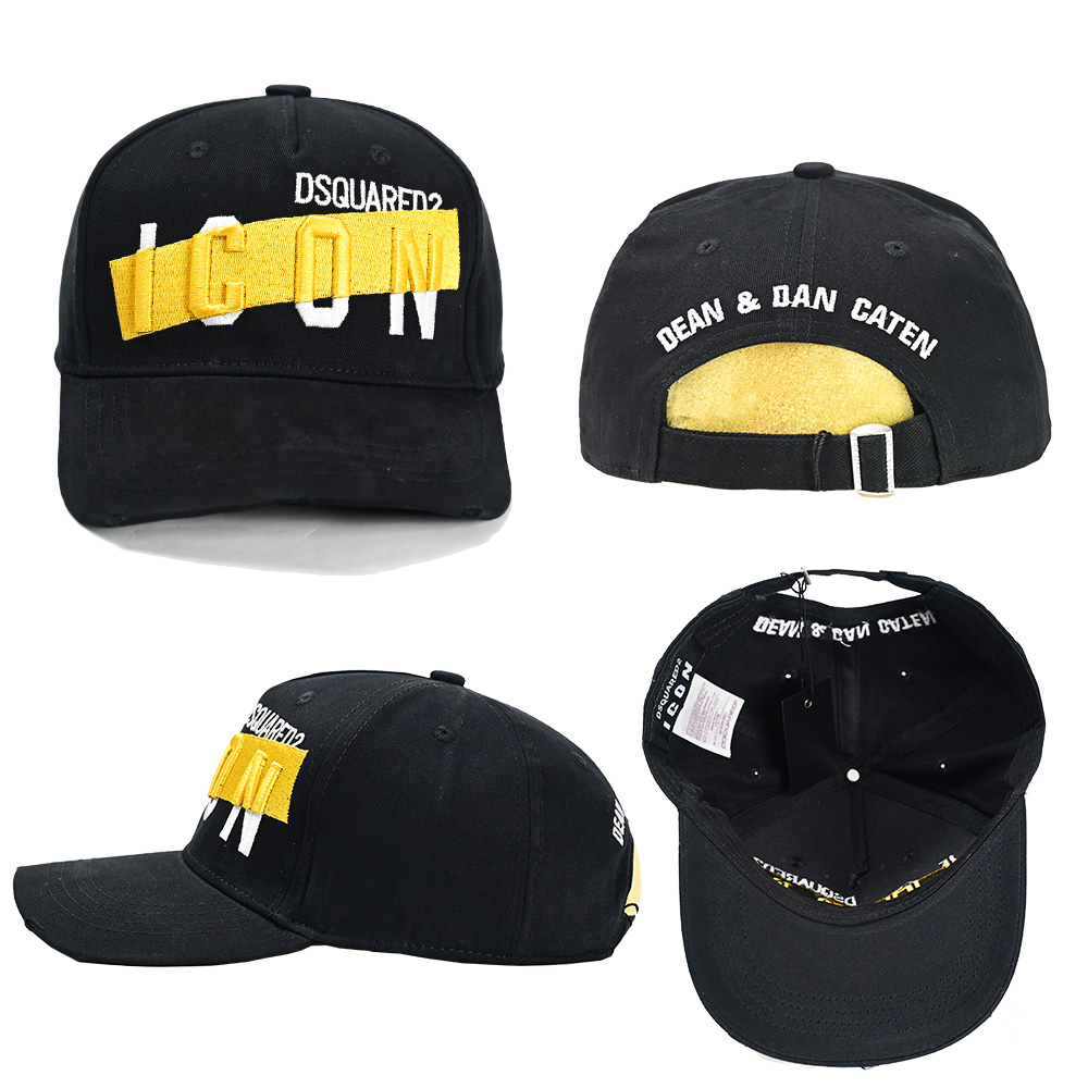 

DSQUQREDD2 Hat DSQ2 Casual Fashion Trend Baseball Hat Simple Classic Letter Print Couple Unisex Sports Hat Street Fashion Hat D246, Black