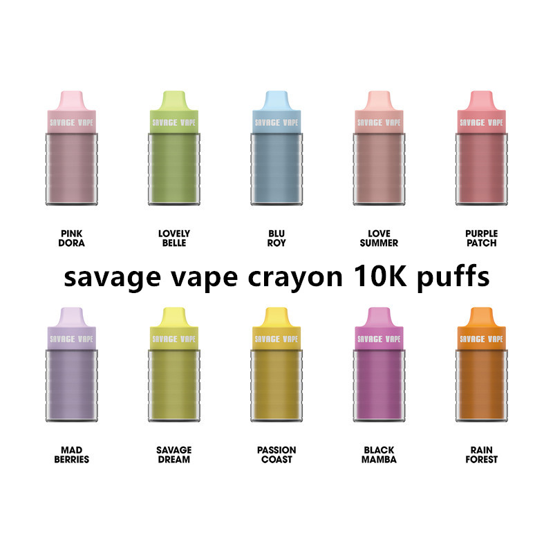 

savage vape crayon 10000 puffs disposable vape pen kit puff 10k e cigarette 650mah rechargeable Battery Airflow Control Mesh Coil 25ml Prefilled Pod puffbar vapers