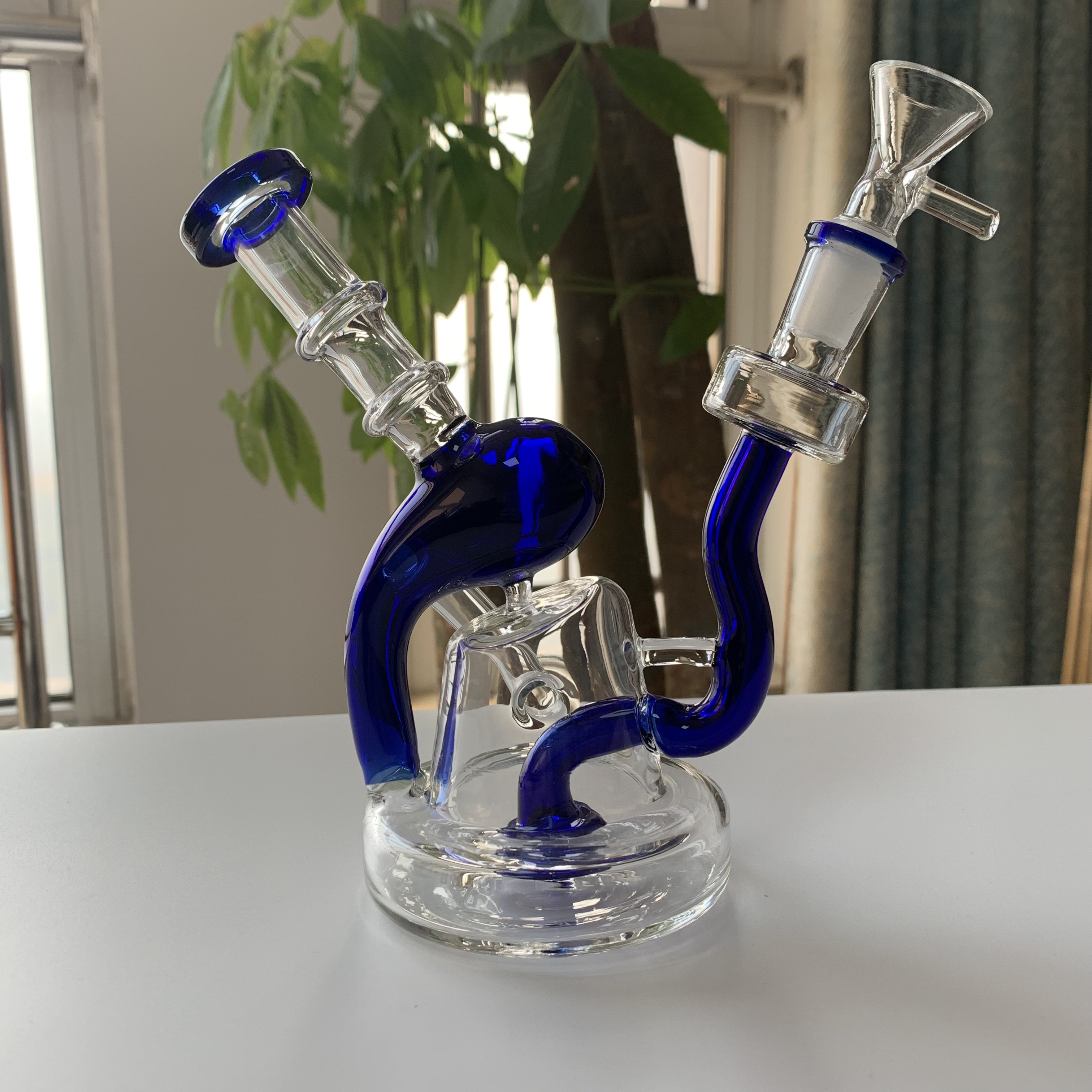 

7 inch Small bongs recyclers dab rig hookah glass water pipes