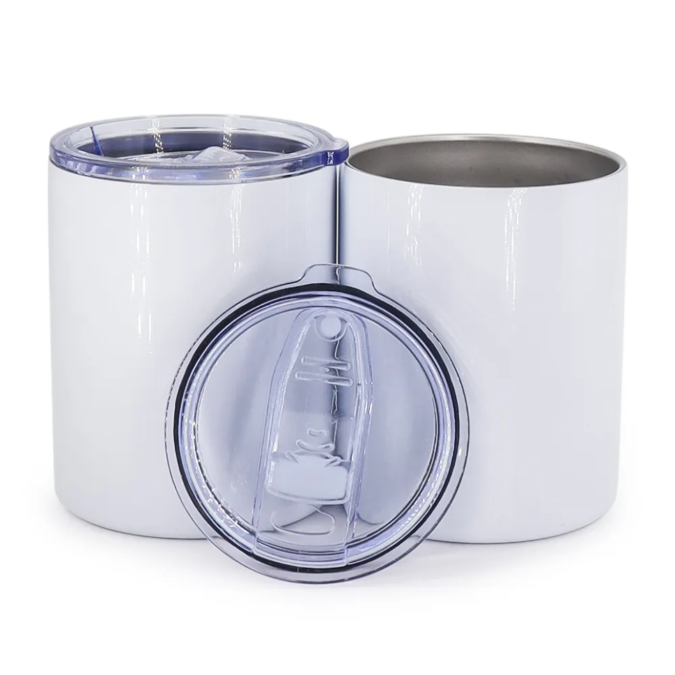

Fast SHIP 10oz sublimation tumblers without handle seamless lowball coffee cup stainless steel blank white kids cups Vacuum Insulated Drinking 50pcs/case GG0608
