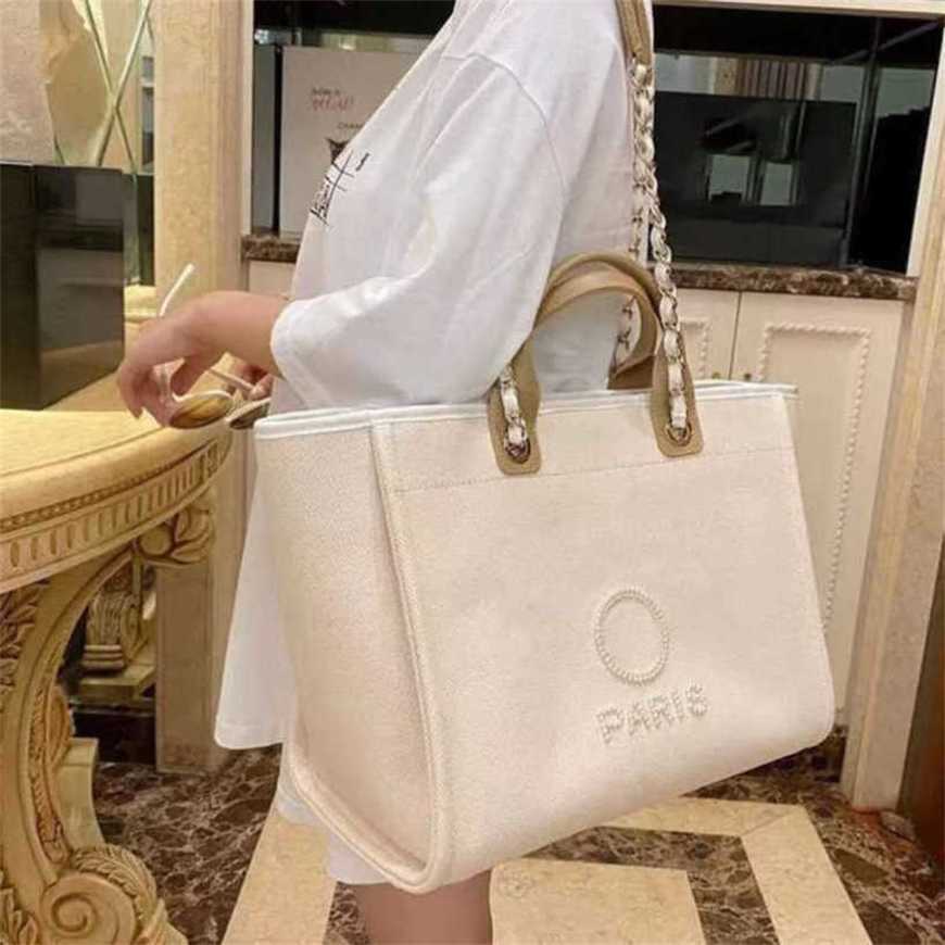 

80% Off Luxury Label Pearl Beach Canvas Bag Female Classic Big Handbags Designers Backpack Portable Large Capacity J70m, Beige