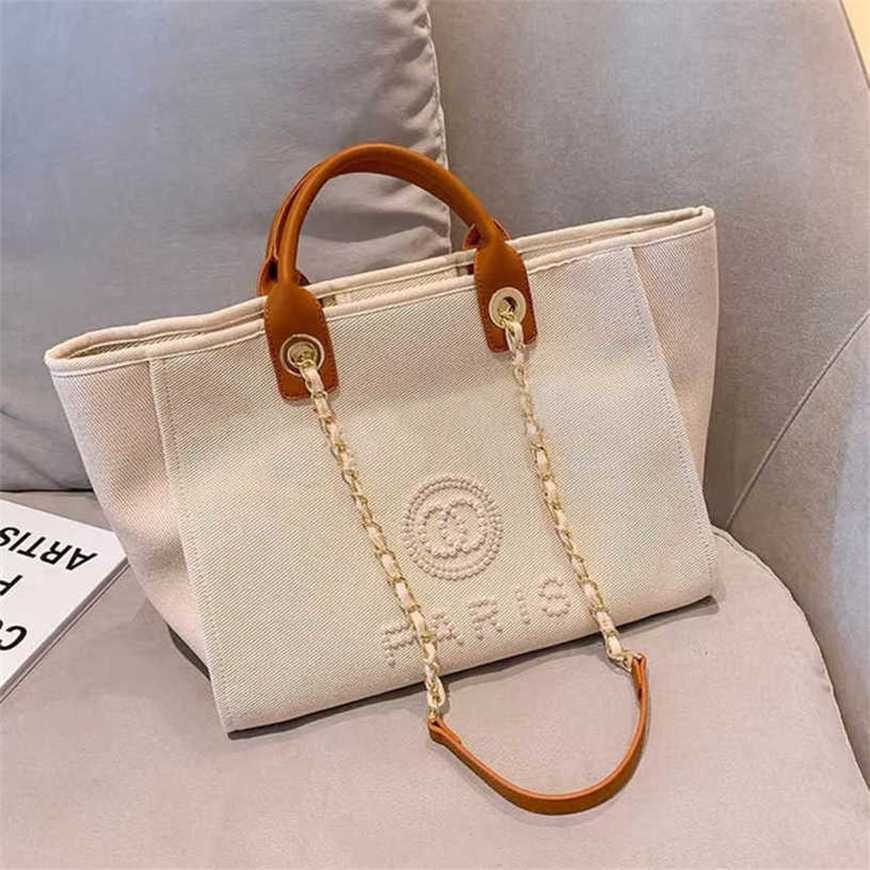 

80% Off Pearl Label Luxury Beach Bag Designers Canvas Portable Large Capacity Female Classic Big Handbags Backpack I222, Black