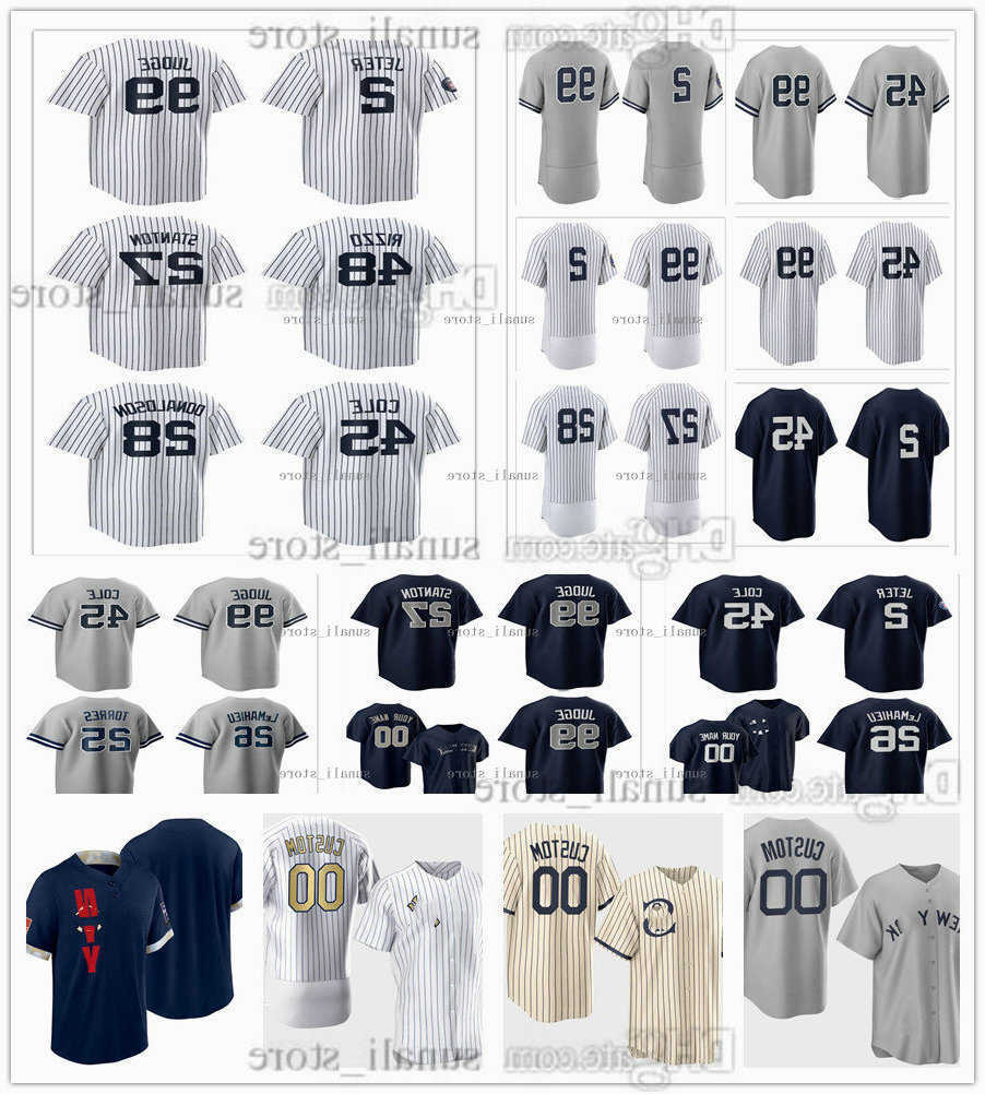 

New Yorks Tees Yankees 2023 Baseball Derek Jeter 2 Jersey Gerrit Cole 45 Aaron Judge 99 Anthony Rizzo 48 Giancarlo Stanton 27 DJ LeMahieu 26 Joey Gallo 13 Gley, Blue