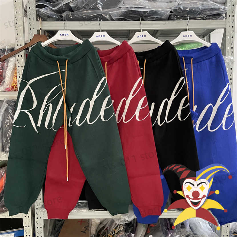 

Men's Pants Knitted Sweatpants Men Women   Best Quality Drawstring Vintage Big Jacquard Pants T230419