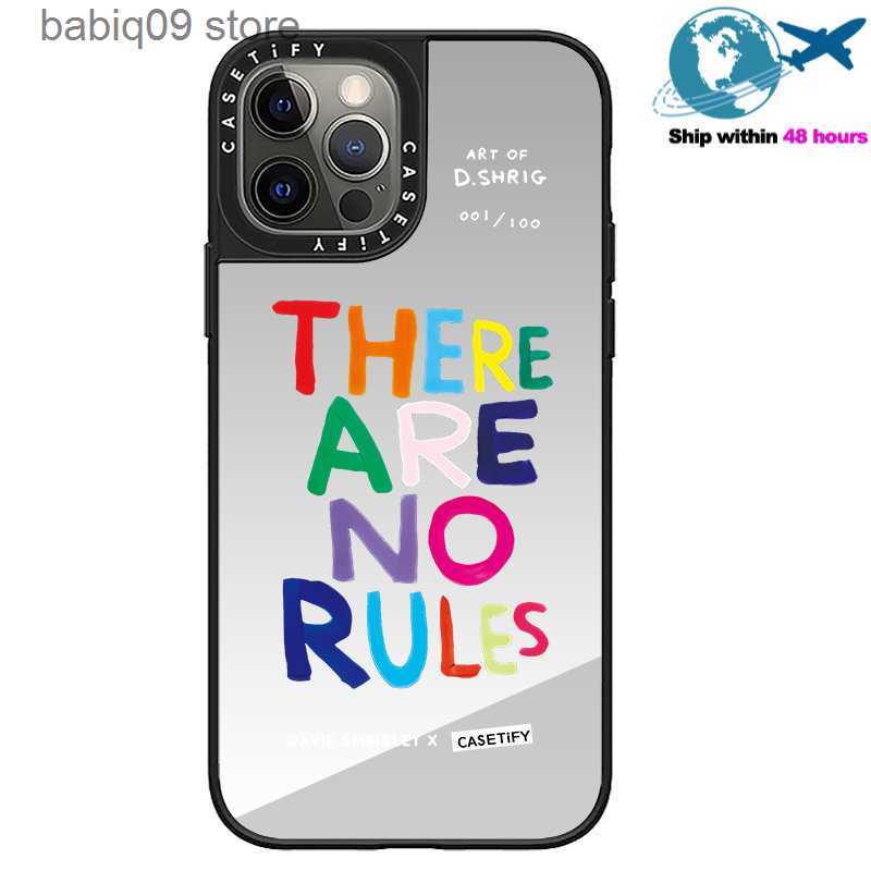 

Cell Phone Cases CASETIFY Colorful Short Sentences Mirror Case for iphone 12 13 14 Pro 13 Mini 11 SE2020 6 7 8 Plus Back Cover E0314 T230419