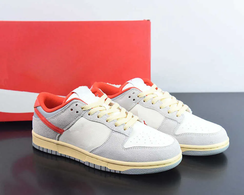

SB Duks Basketball Shoes Duks Low 85 Athletic Department Skateboard shoes White Grey Red Running Shoe Outdoor Sports Sneakers, 01