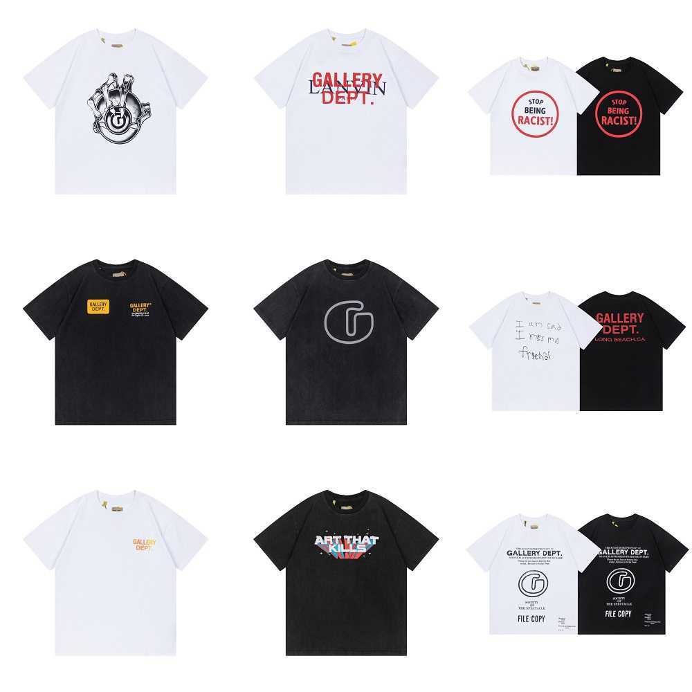 

Fashion Designer Clothing Tees Rock Tshirt Galleryes Depts Vintage Color Splash-ink Graffiti High Street Washed Short Sleeve T-shirt Man Hip hop TShirts Tops 23ss