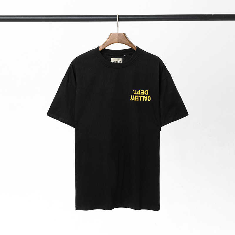 

Fashion Designer Clothing Tees Rock Tshirt Galleryes Depts American Trend brand Inverted Letter Printing Loose Short Sleeve Summer Men's Casual T-shirt, Brown