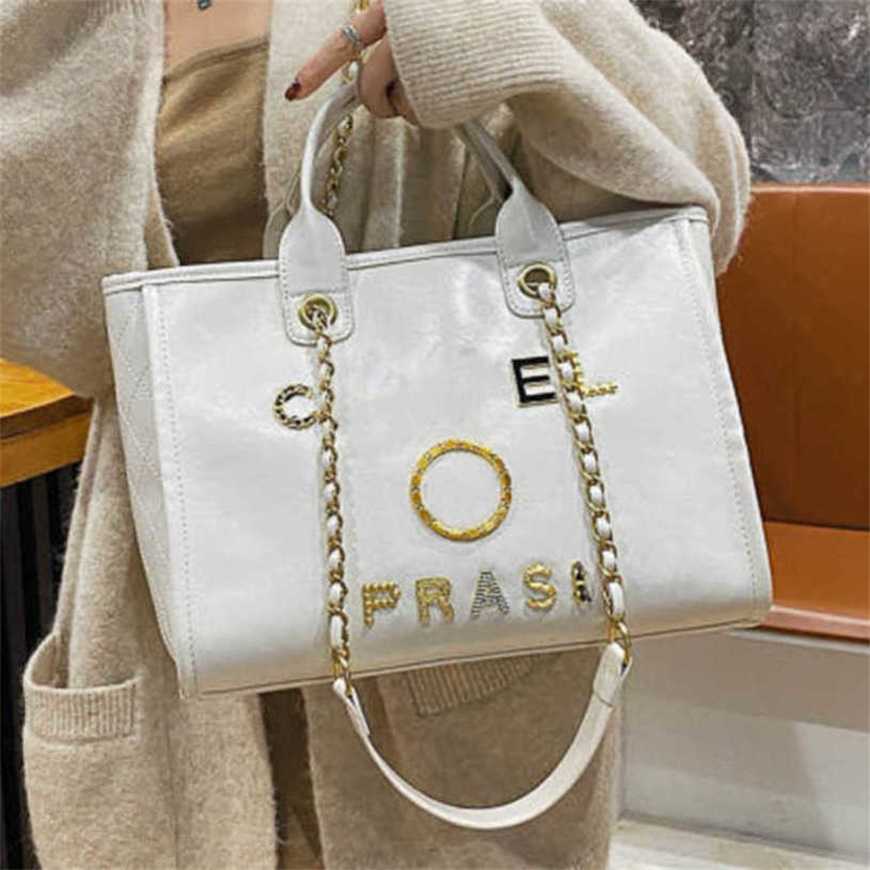 

80% Off Women's Classics Handbags Luxury Beach Designers Metal Pearl Letter Badge Tote Bag Small Leather Large Female Chain Wallet Backpack QGQL, Sky blue