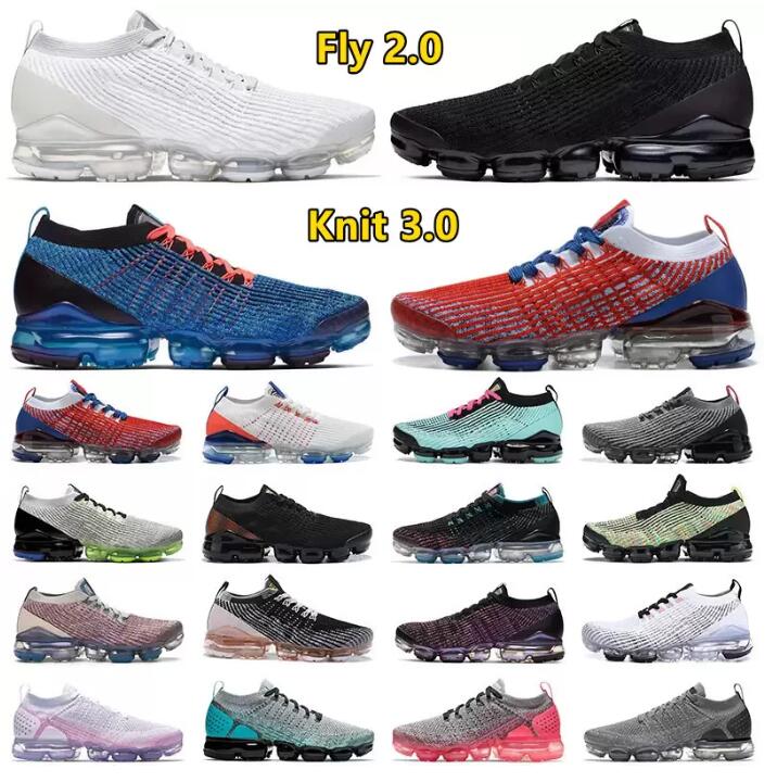 

New Running Shoes Vapores Max Air Fly Knit Men 2.0 3.0 Safari CNY Black Orange Iron Grey Red Cream Blue Night Purple Volt Chrome Women Breathable Designer Sports Sneakers, 39