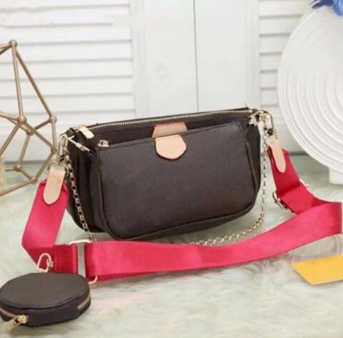 

Luxury pochette bag designer crossbody for women with adjustable strap accessoires brown vintage branded sling fashion shoulder bags 3 piece set#369852, Black