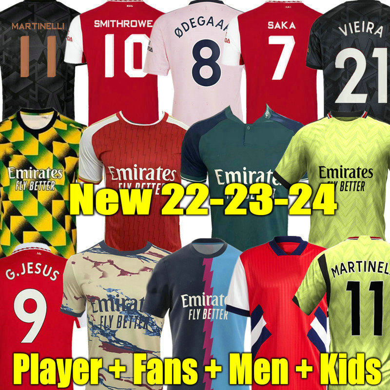 

G.JESUS 22 23 24 soccer jerseys SMITH ROWE SAKA ArseN Fans Player MARTINELLI 2023 2024 football shirt Men Kids kit ODEGAARD Nketiah FABIO VIEIRA ZINCHENKO JORGINHO, 22 23 away aldult epl