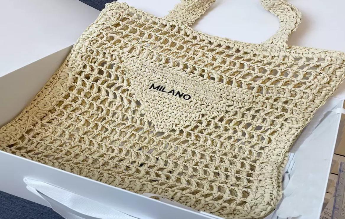 

2022 Straw bags with Hollow Letters from Designer Brands Highend luxurious tote fashion paper woven women039s shoulder bags fo2849507, Clear