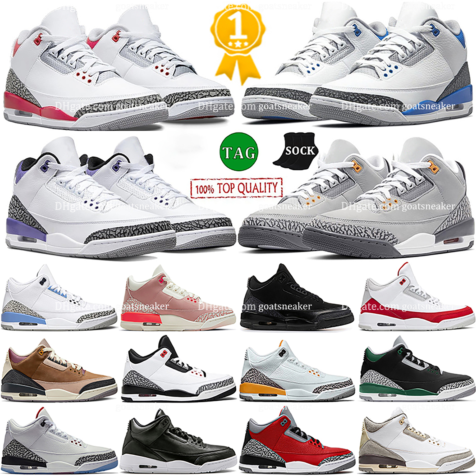 

2023 Mens Basketball Shoes Jumpman 3s Pine Green Racer Blue Cool Grey Georgetown Medium Royal Cement Free Throw Line Red 3 Men Trainers Outdoor Sports Sneakers