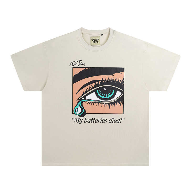 

Fashion Designer Clothing Tees Rock Tshirt Galleryes Depts American Trend brand Heartbreak Girl Tear Print Gold Stamping Pink Short Sleeve Men's Women's Loose T-shirt, Creamy-white