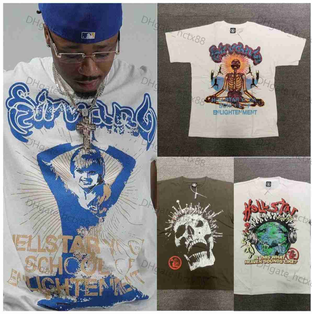 

23ss Hellstar Studios Globe Tee Plus Size Men T-shirts Heavy Cotton Tops Man Vintage Oversized T-shirt Streetwear Tee Youth Tees gk, 18