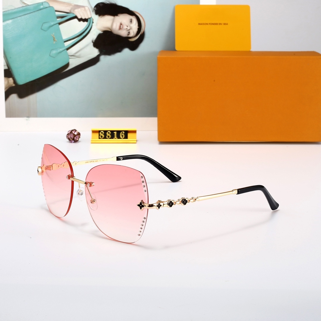 

L8816 Sunglasses for Women Men Designer Summer Shades Polarized Eyeglasses Big Frame Black Vintage Oversized Sun Glasses of Women Male