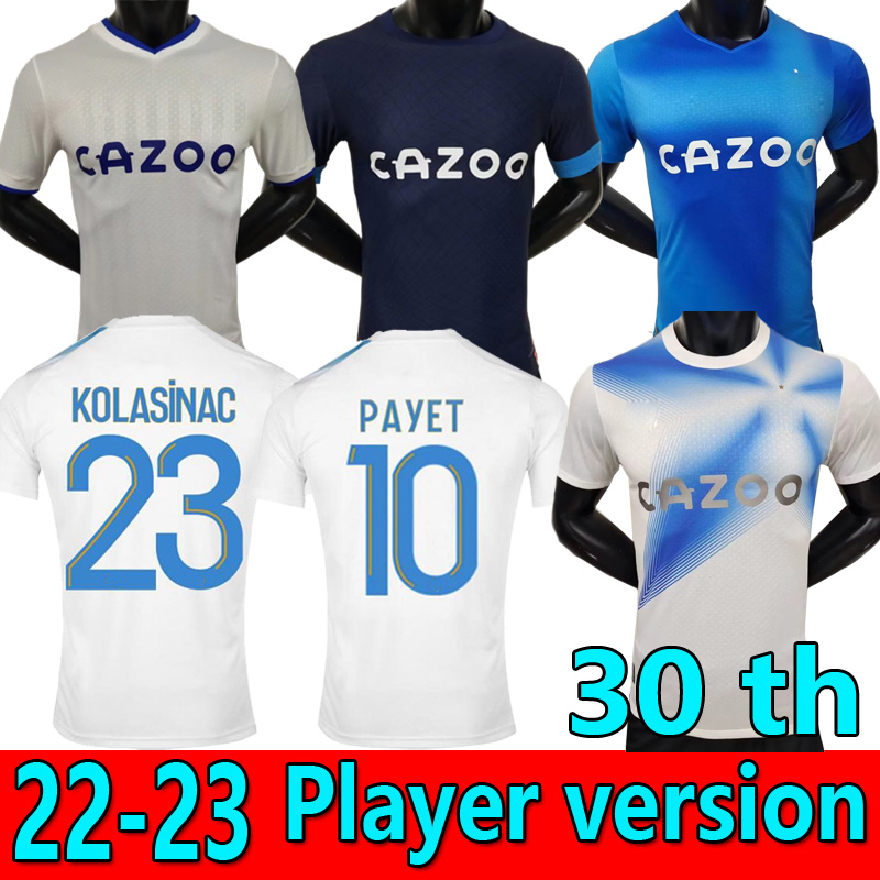 

Player version 22 23 soccer jerseys 30th home away Marseilles King 2022 2023 OM MILIK PAYET maillot de foot CUISANCE ALEXIS GUENDOUZI KAMARA CLAUSS football shirt