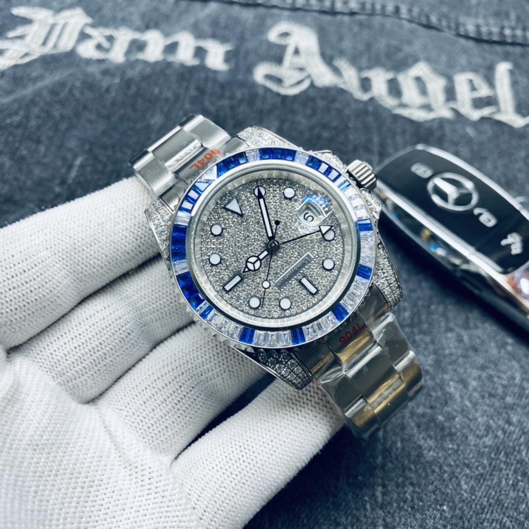 

MEN Women GMT watch diamond dial 41mm Sapphire glass 2813 Automatic movement wristwatches