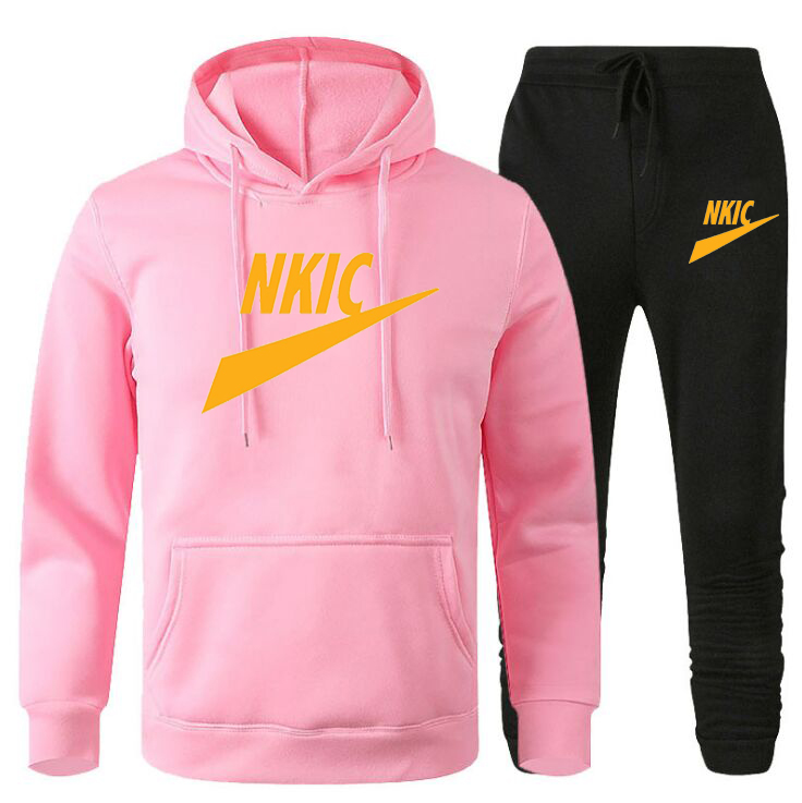 

Men's Tracksuit Running Casual Hoodies Sweatpants Two Piece Sets Sports Suit Outdoor Sweatshirt Set Fashion Male Clothing, Navy blue