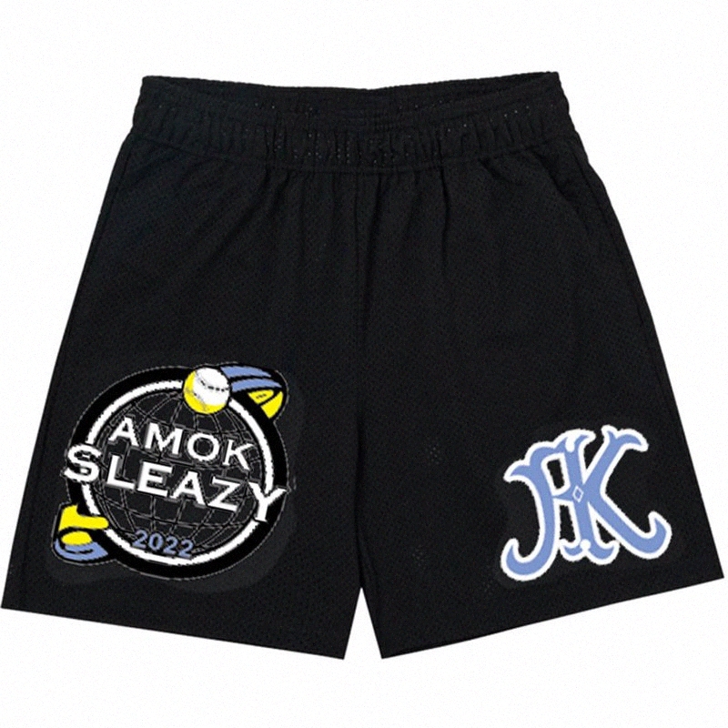 

amoksleazy American casual shorts men's fitness basketball pants mesh breathable running quick-drying training pants r5XQ#, Grey