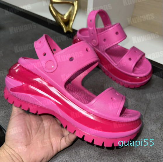 

Designer Sandal Mega Crush Clogs Croc Platform Sandals Beach Waterproof Women Casual Rubber Slippers Mules Outdoor Slides Lady Cute Slip On, Color 2