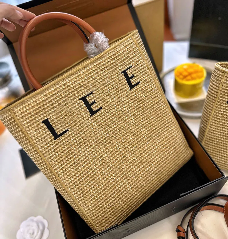 

Fashion Designer Straw Totes Bag Women Bags Large Size Handbag Casual Letter Embroidery Shopping Bag Knitting Tote