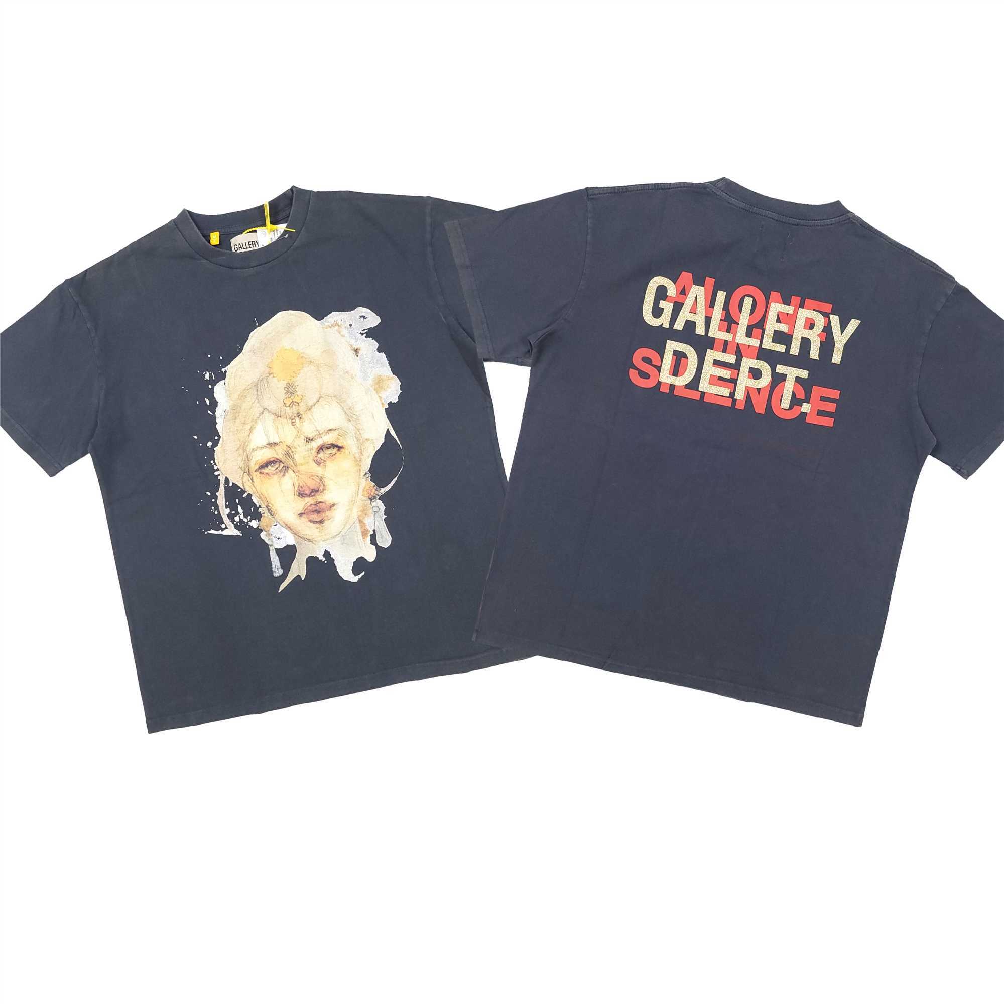

Fashion Designer Clothing Tees Rock Tshirt Galleryes Depts Goddess Head Print Short Sleeves Used Washed High Street Loose Short t Tide Streetwear Hip hop TShirts, Wash black