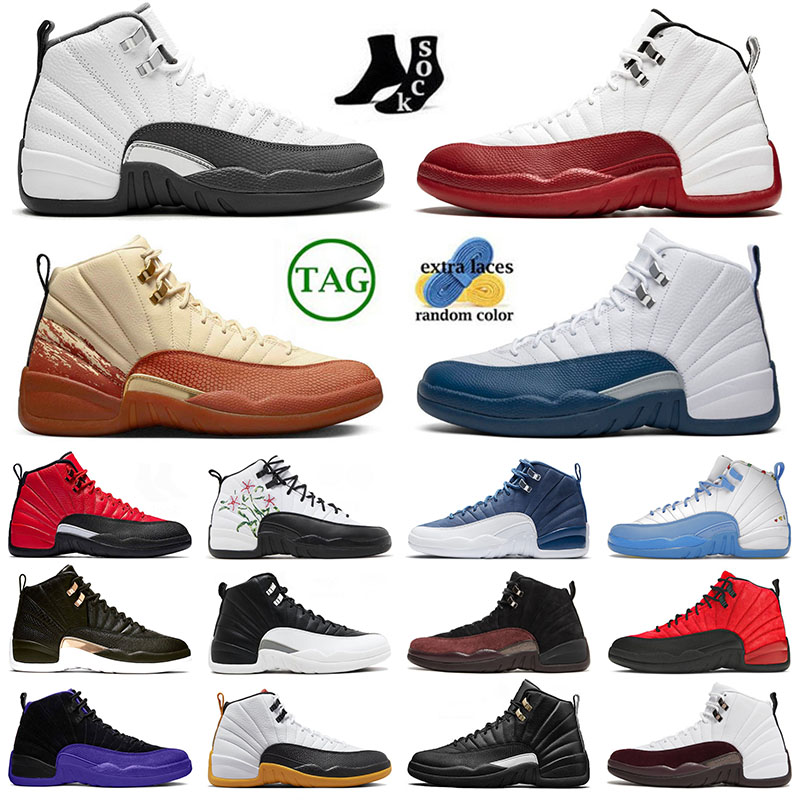 

designer 12s new wholesale Stone Blue men Sports Basketball Shoes Hyper Royal Black Taxi Ma Maniere The master Stealth Cherry Fashion trainers big size:40-47, B5 40-47 dark grey