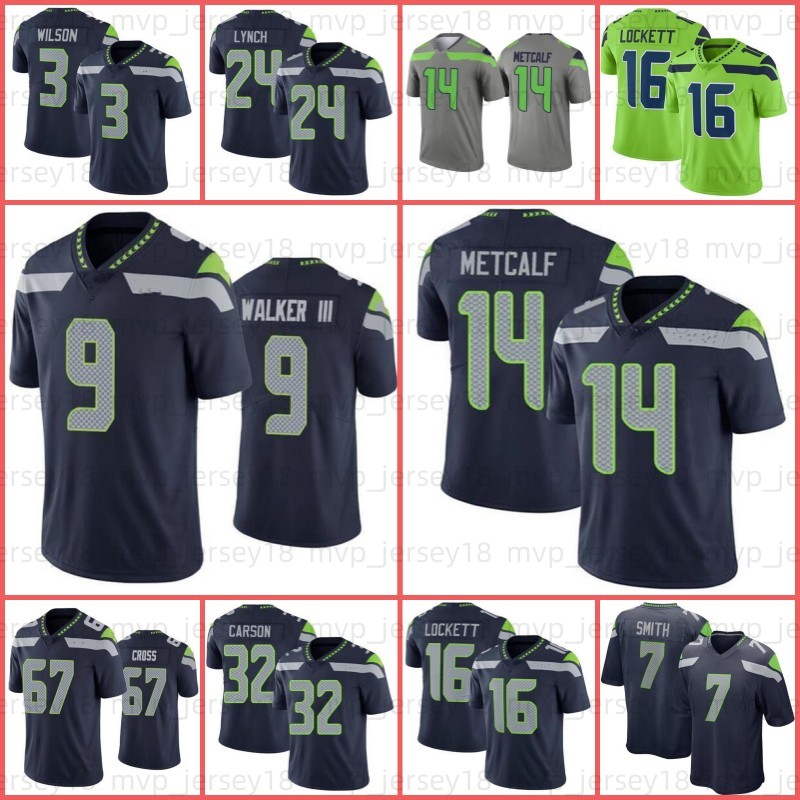 

9 Ken Walker III Geno Smith DK Metcalf Jersey Jaxon Smith-Njigba Tyler Lockett Chris Carson Jamal Adams Football Marshawn Lynch Devon Witherspoon, Men jersey