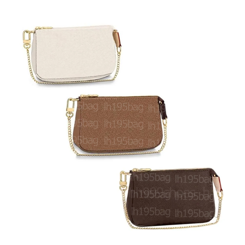 

Wallet Coin Purse Phone Sling Clutch Bags M58009 MINI POCHETTE ACCESSOIRES Iconic Fashion 7A Womens CANVAS Pouch Evening Clutch Zippy Chain, Flower—14cm