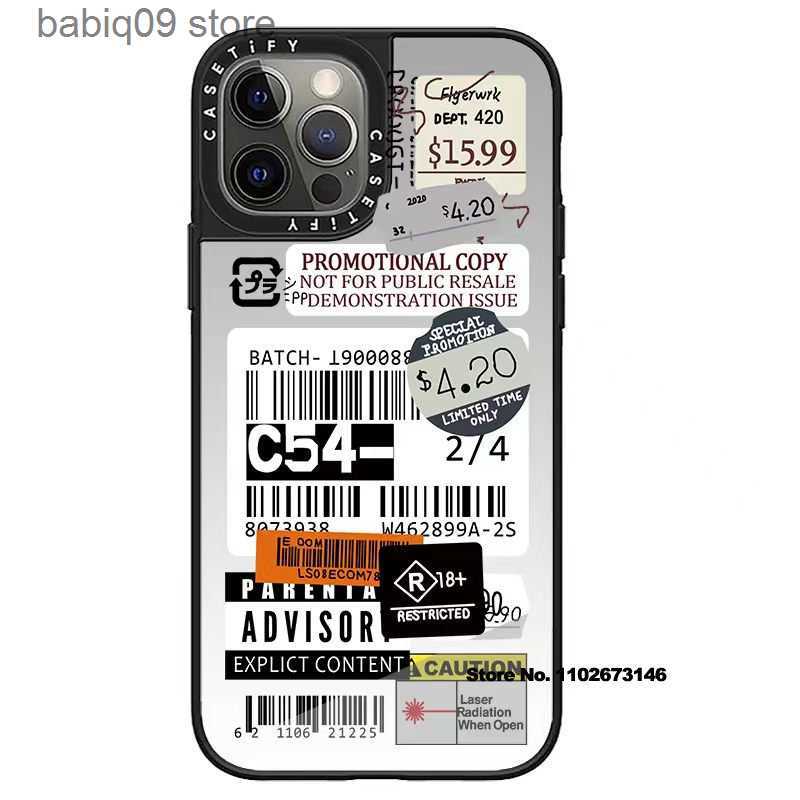 

Cell Phone Cases CASETIFY Logistics Label Mirror Case for iphone 12 13 14 Pro 13 Mini 11 SE2020 6 7 8 Plus Back Cover D0314 T230419