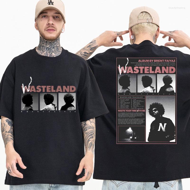 

Men' T Shirts Brent Faiyaz T-shirt Music Wasteland Graphic Print T-shirts Hip Hop Streetwear Shirt Vintage Cotton Oversized Tee, Red