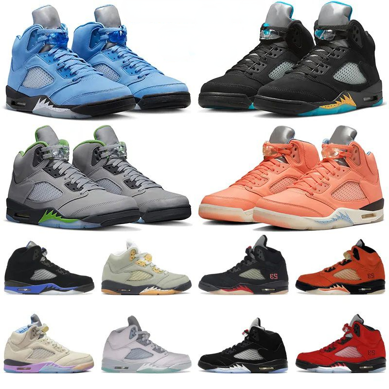 

jumpman 5 5s men basketball shoes Sail Aqua UNC University Racer Blue Crimson Bliss Green Bean Raging Bull Dark Concord Jade Horizon mens trainers sports sneakers