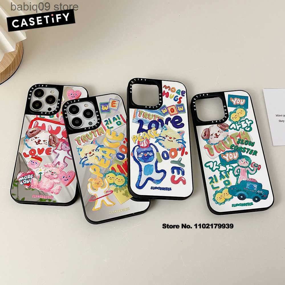 

Cell Phone Cases Casetify Cartoon Doll Sticker Cat Dog Mirror Phone Case for Iphone 11 12 13 14 Pro Max Plus SE 2020 Fashion Fun Doodle T230419, A2