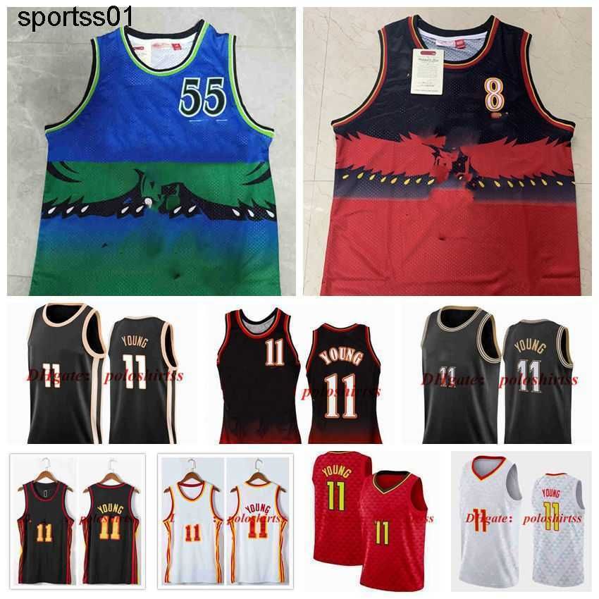 

Trey 11 Young Basketball Jerseys White 8 Smith Dikembe 55 Mutombo Jersey NCAA 2021 Mens Youth Kid Edition City Fans Shirt S-XXXL, As photo