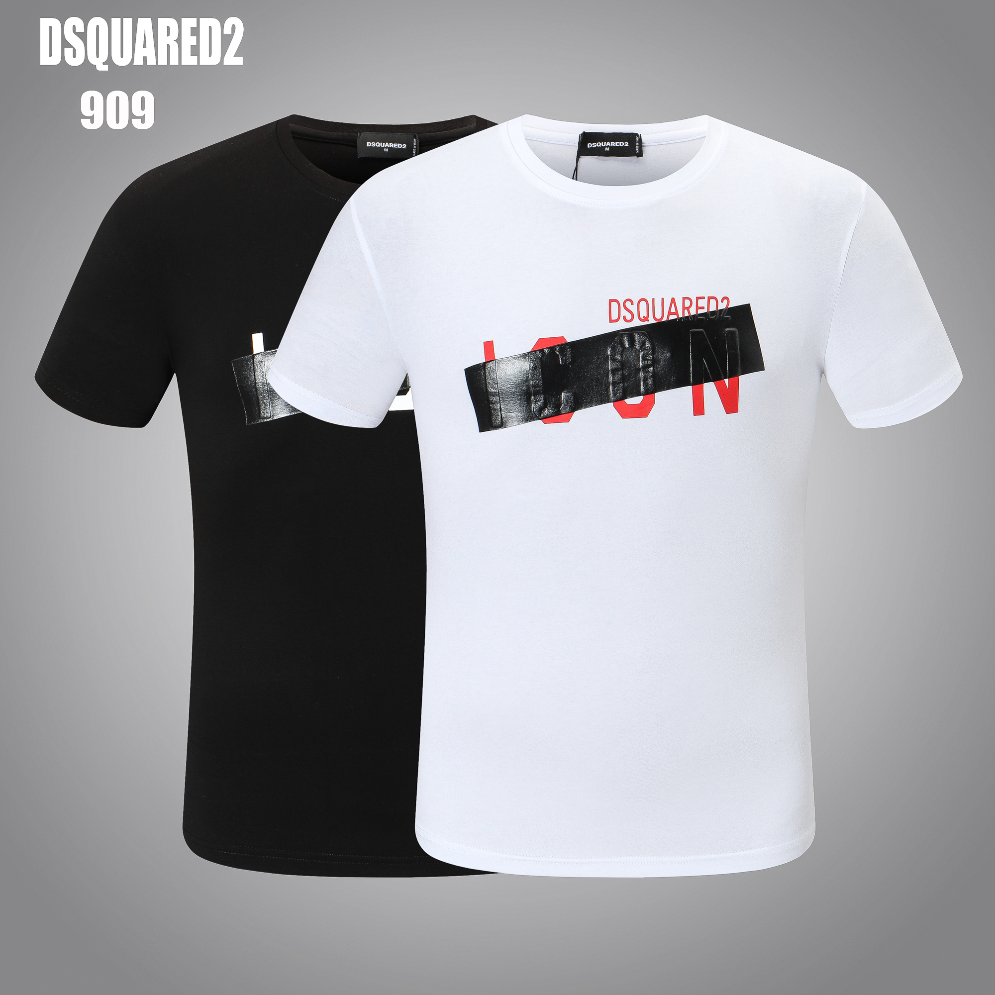 

DSQUARED2 T-shirt 2023 New Leisure Fashion Classic Letter Print Couple Unisex Sweatshirt DSQ ICON Street Fashion Crew Neck Top Quality Cotton Short Sleeve DT909, White