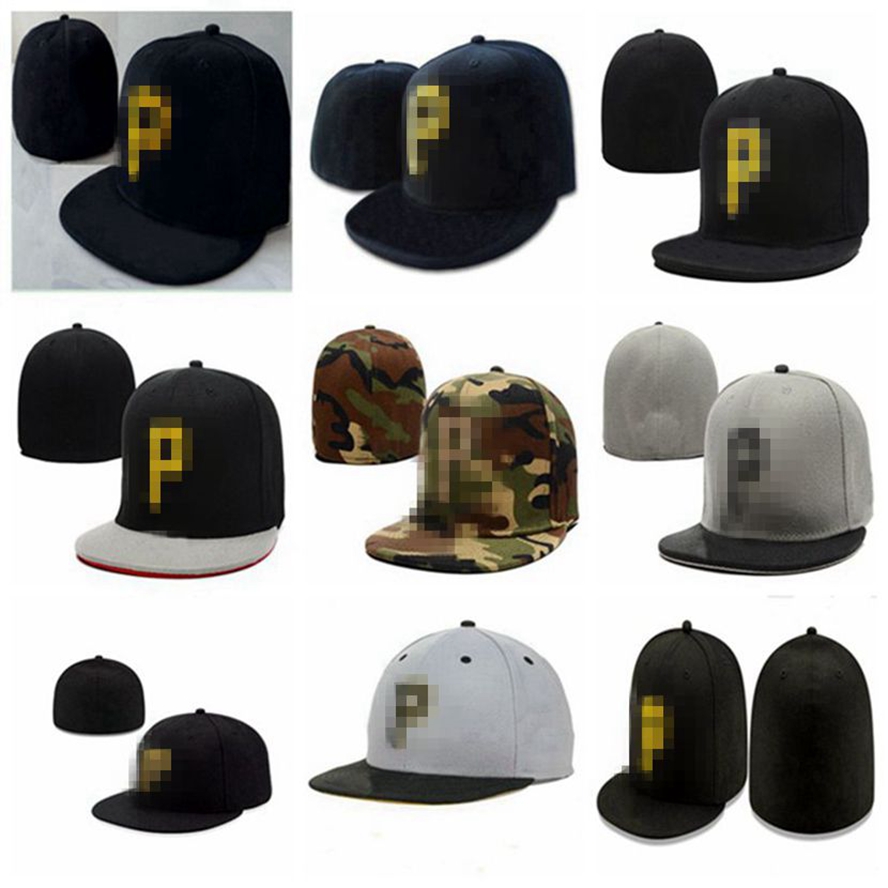 

Pirates- P letter Baseball caps men women Hip Hop Hat bones aba reta Gorras rap Full Closed Fitted Hats