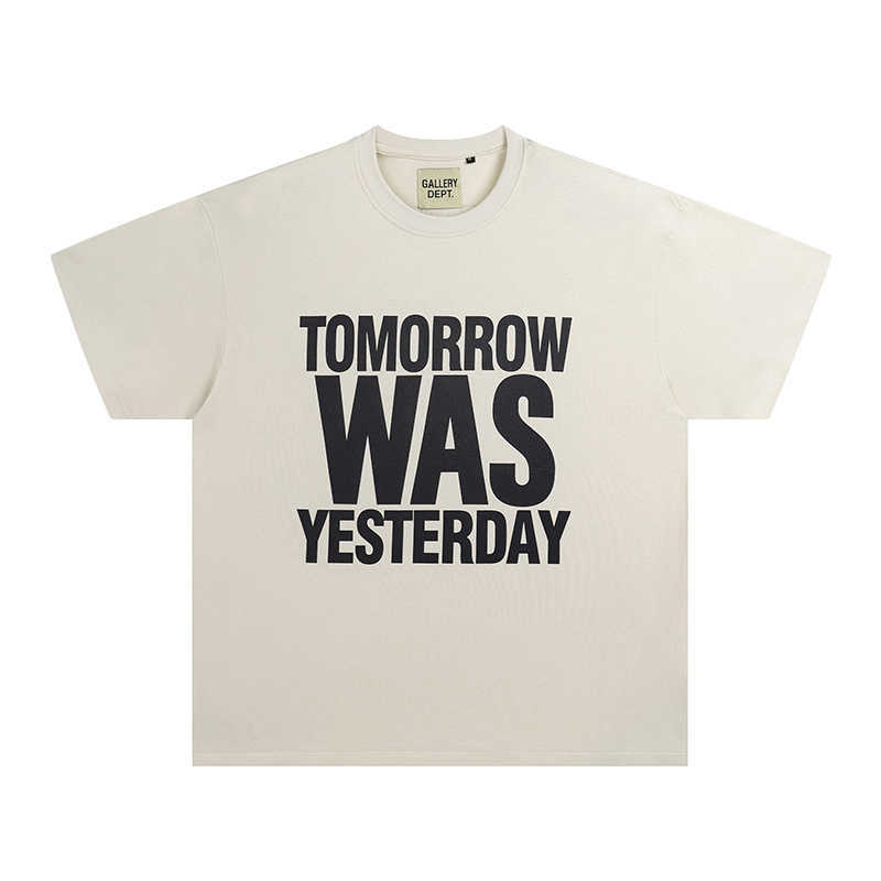 

Fashion Designer Clothing Tees Rock Tshirt Galleryes Depts American Trend brand Letter Printing High Street Men's Loose Short Sleeve T-shirt Hip hop TShirts Tops, Creamy-white