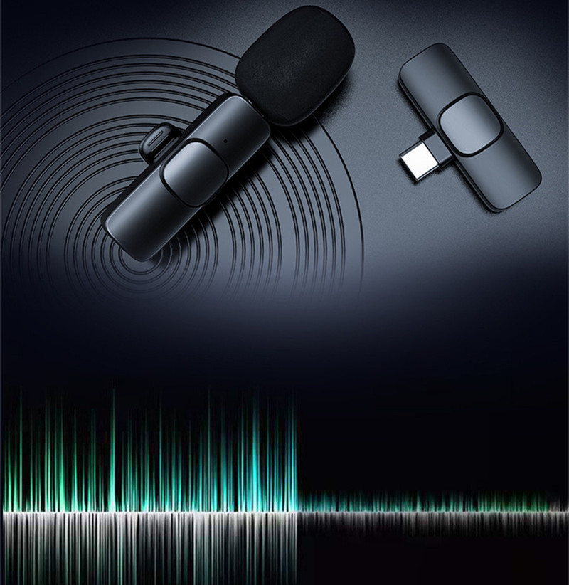 

Hot Wireless Collar Clip Type Microphone Portable Audio Video Recording Mini Mic For iPhone Android Live Broadcast Gaming Phone Mic With Retail Box Dropshipping