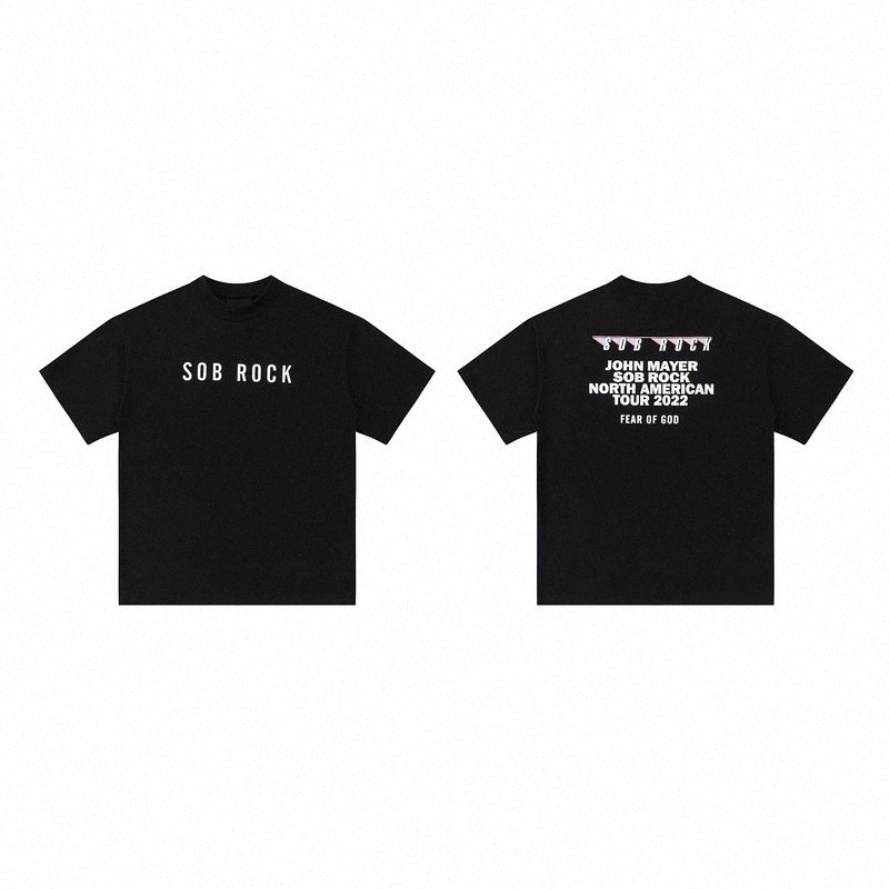 

fog main line 2022ss new joint printed short sleeve European and American high street tide brand street fashion T-shirt l6oa#, Black