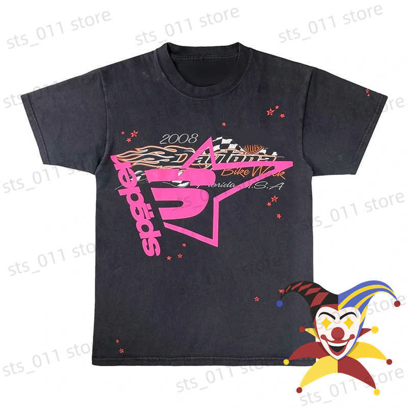 

Men's T-Shirts Pink Young Thug Sp5der 555555 T Shirt Men Women 1 1 Best-Quality Puff Print Spider Web Pattern T-shirt Top Tees T230419
