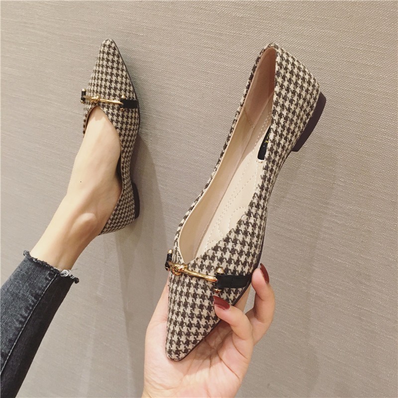 

Sandals Flat Shoes for Women Pointed Toe Plaid Slip on Loafers Summer Spring Casual Female Small Size  32 33 34 Flats 230419, Black