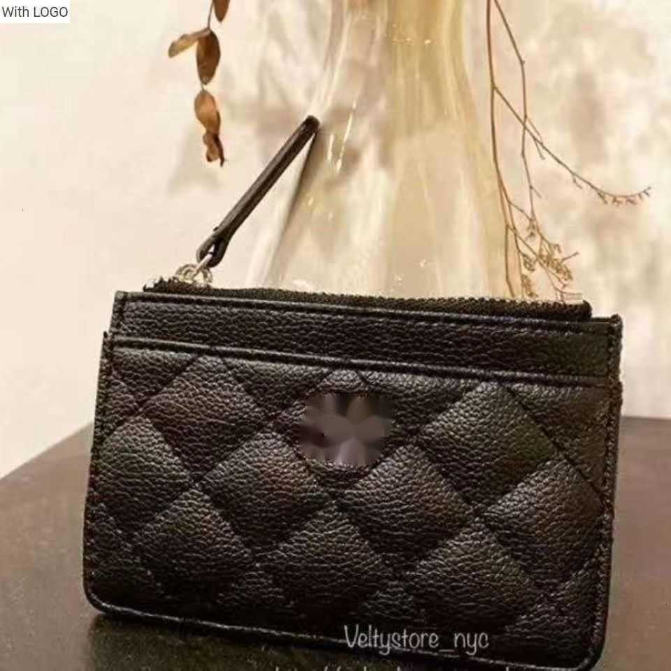 

Card Holders Card Bag Zipper Zero Wallet Coin Luxury Brand design Letter plaid CC short wallet lambskin pocket Real Leather zipper card pack coin Purse Clutch Pouches