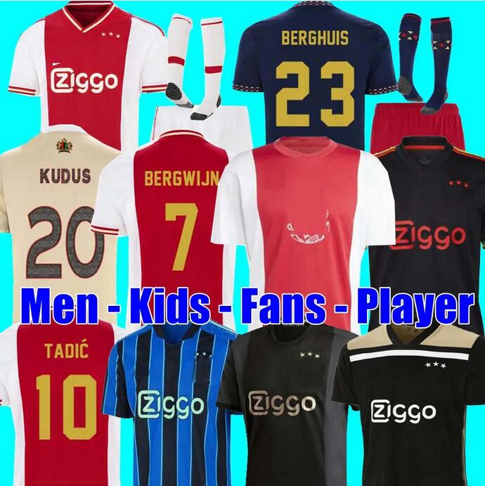 

TADIC 2021 2022 2023 Soccer Jerseys BASSEY BERGHUIS Third black Kit KLAASSEN BERGWIJN MARLEY 2022 2023 football shirts men kids uniforms CRUYFF AJAXS